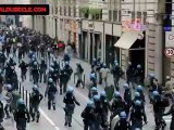 Italie  Heurts entre jeunes et policiers lors des manifestations contre l'austérité  5 Oct.2012