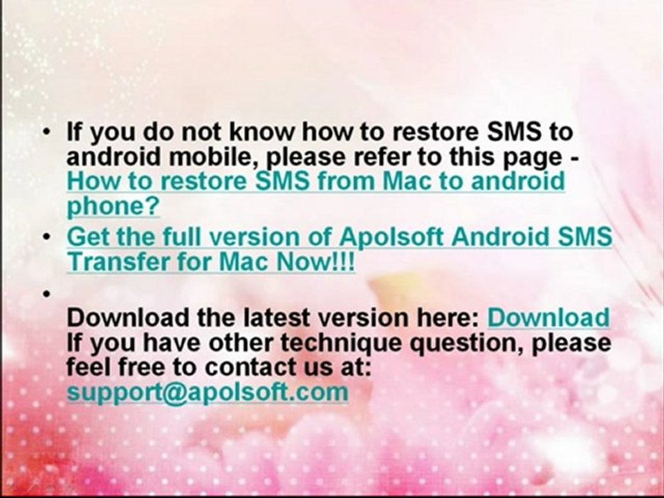Backup and transfer text messages for Samsung Galaxy Ace