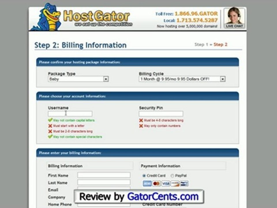 Hostgator Plans - Web Hosting Coupon Code: GATORCENTS