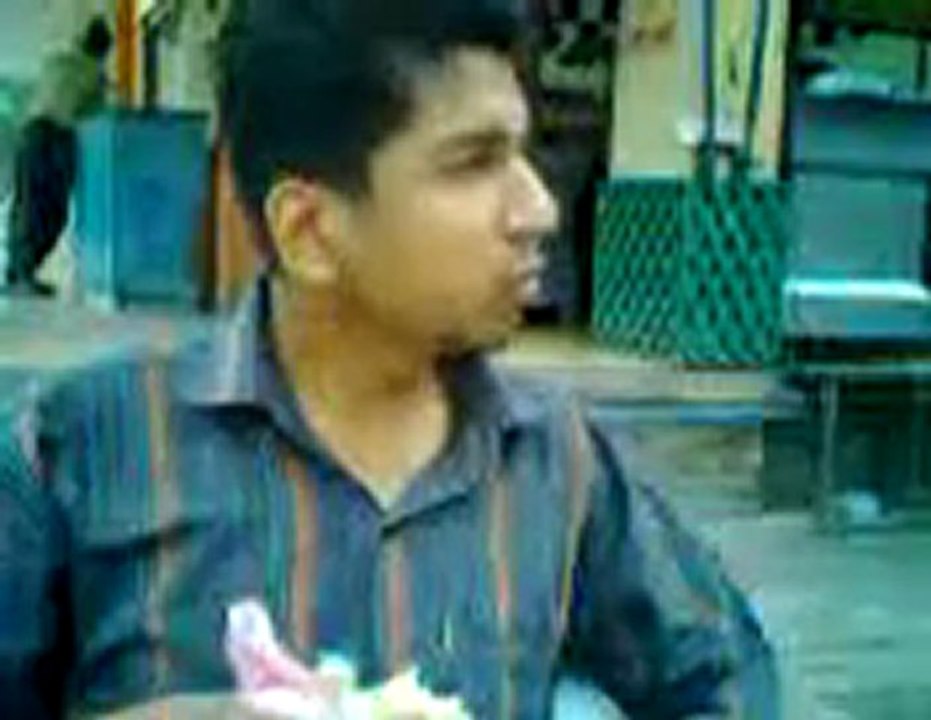 Man Having Crazy Lunch