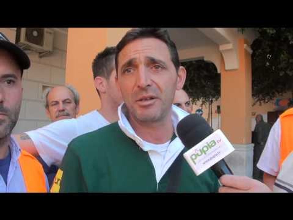 Gricignano (CE) - Protesta operatori ecologici (18.10.12)
