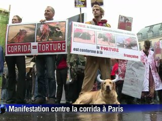 Plusieurs centaines de manifestants contre la corrida à Paris