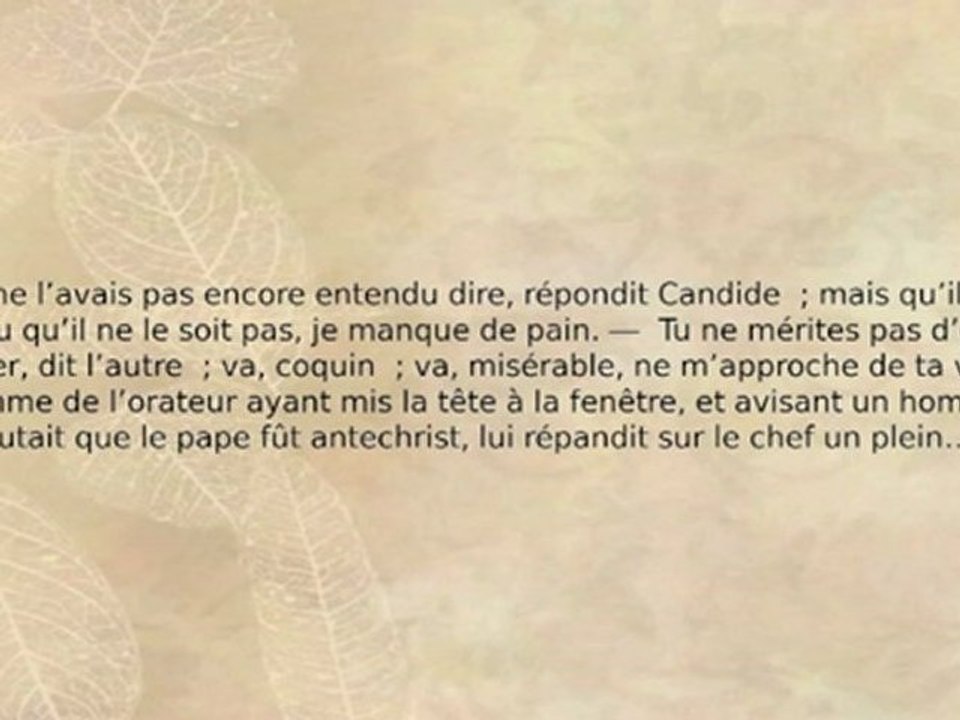 Candide,de Voltaire, chapitre 3