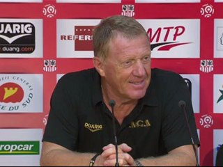 Conférence de presse AC Ajaccio - SC Bastia : Alex  DUPONT (ACA) - Frédéric HANTZ (SCB) - saison 2012/2013