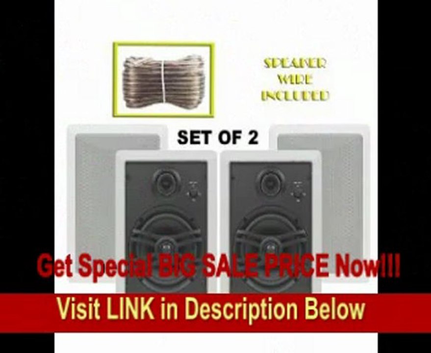 BEST PRICE Yamaha Custom Easy-to-install In-Wall Flush Mount 3-Way 150 watts Natural Sound Speaker Set (Pair of 2) with a 1 Swivel Titanium Dome Tweeter, 1-5/8 Swivel Aluminum Dome Midrange Driver & 6.5 Kevlar Cone Woofer + 50 feet of Oxygen-Free Copper S