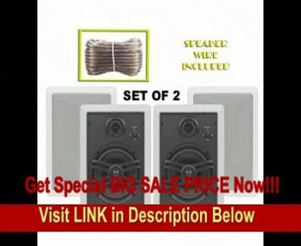 BEST PRICE Yamaha Custom Easy-to-install In-Wall Flush Mount 3-Way 150 watts Natural Sound Speaker Set (Pair of 2) with a 1 Swivel Titanium Dome Tweeter, 1-5/8 Swivel Aluminum Dome Midrange Driver & 6.5 Kevlar Cone Woofer + 50 feet of Oxygen-Free Copper S