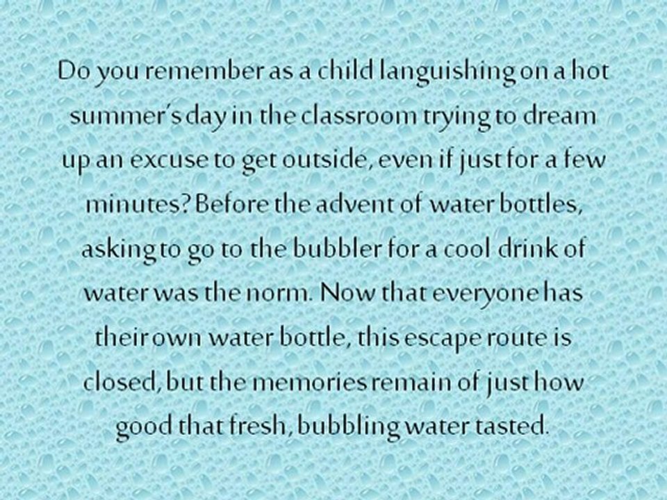 Filtered Bubbler Stations a Must to Improve School Performance