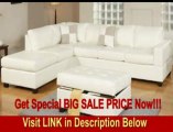SPECIAL DISCOUNT 3pc Sectional Sofa with Reversible Chaise and Ottoman in Cream Leather Match