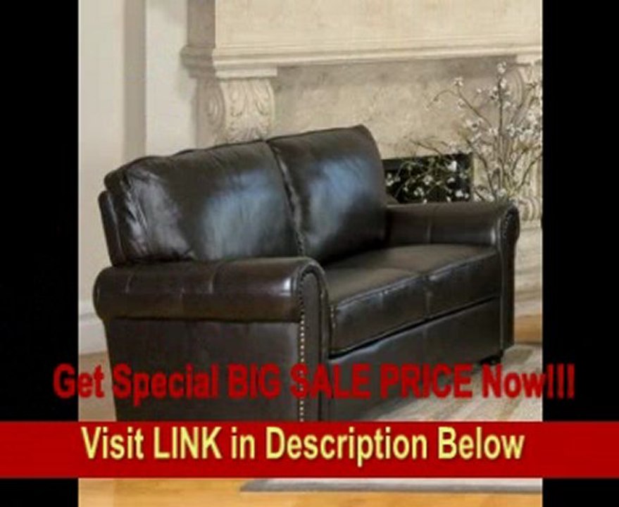 BEST PRICE Bliss Leather Loveseat in Rich Dark Brork Brown