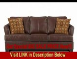 BEST BUY Simmons Upholstery Umber Brown Soft Leather Queen Size Sofa Sleeper