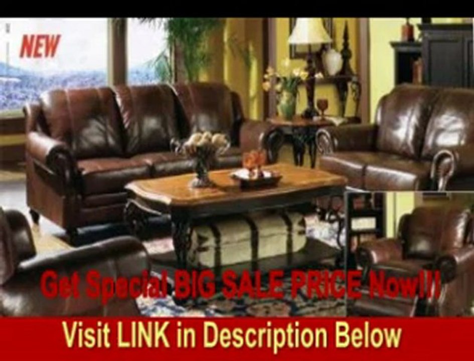 Princeton - Tri-Tone Burgundy Leather Sofa by Coaster FOR SALE