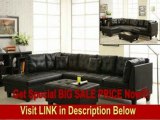Reversible Sectional Sofa in Black Bonded Leather with Free Accent Pillows & Storage Ottoman FOR SALE
