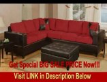BEST BUY 2 Piece Red Microfiber Two Tone Reversible Sectional Sofa by Poundex