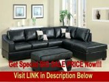 2pc Sectional Sofa with Reversible Chaise in Black Leatherette FOR SALE