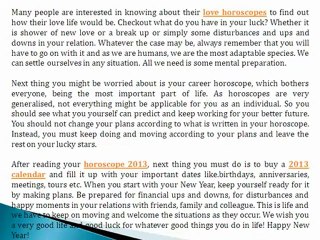 Possibilities You Can Create with 2013 Horoscope