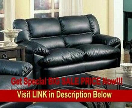 BEST PRICE Harper Loveseat in Black Leather by Coaster Furniture