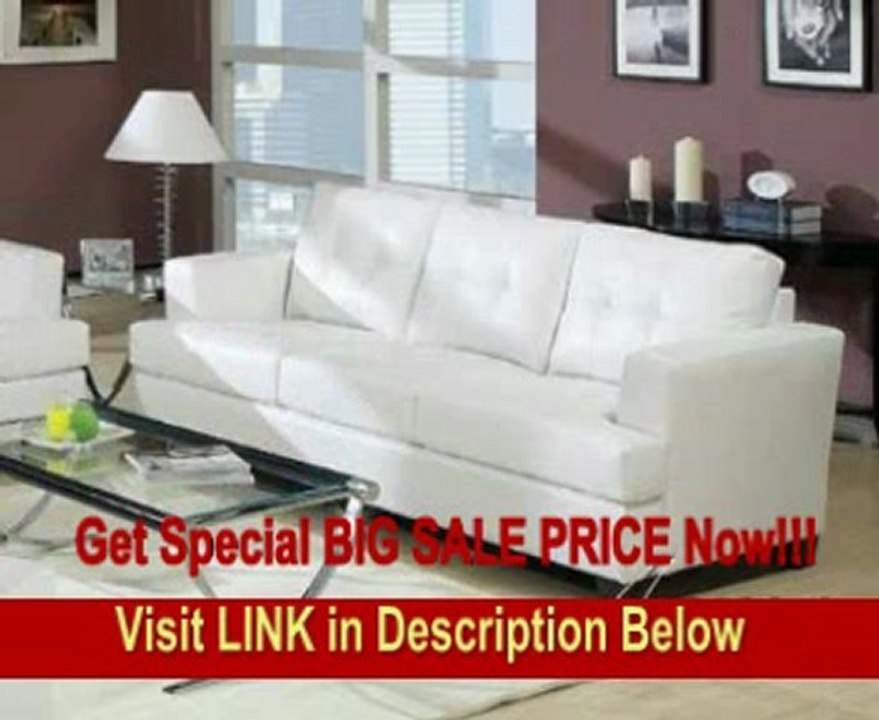 SPECIAL DISCOUNT Contemporary White Bonded Leather Sofa by Acme Furniture