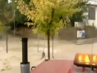 Crecida del río Gállego a su paso por Peñaflor