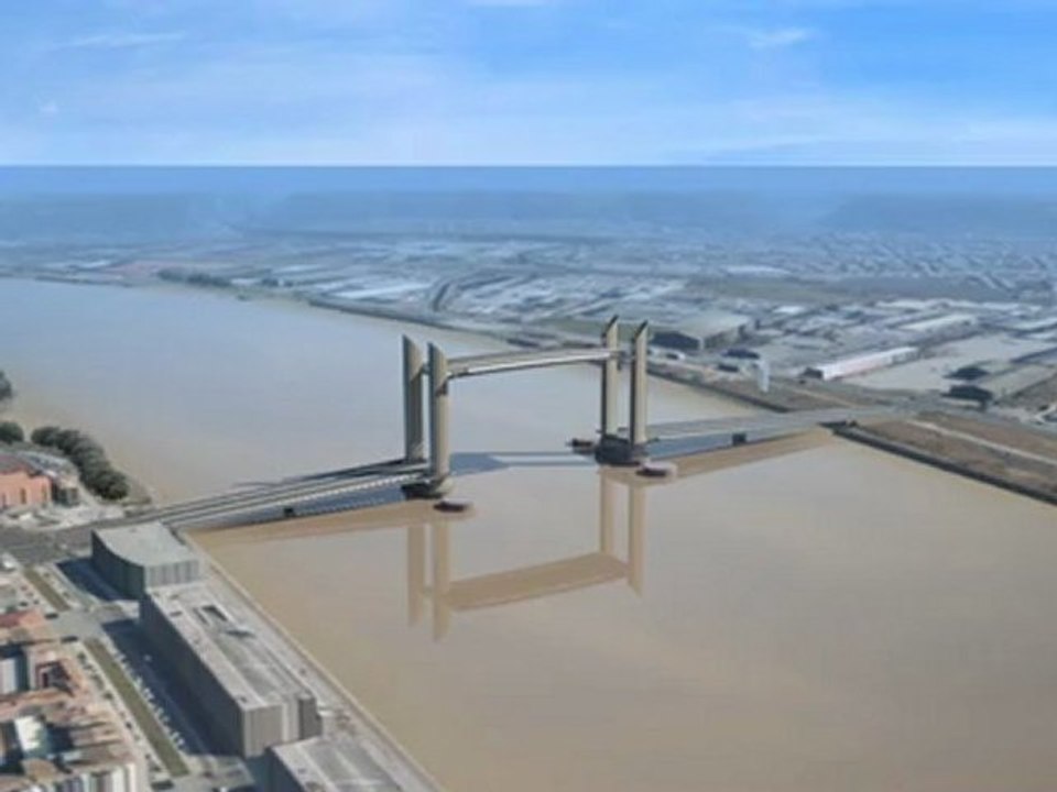 Mise en place de la travée centrale du pont Bacalan-Bastide