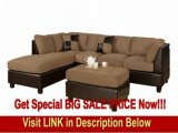 BEST BUY Bobkona Hungtinton Microfiber/Faux Leather 3-Piece Sectional Sofa Set, Saddle