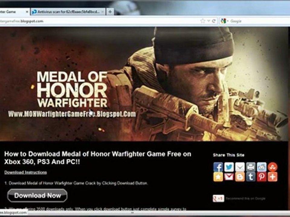 How to Download Medal of Honor Warfighter Game Crack Free - Xbox 360, PS3 And PC!!