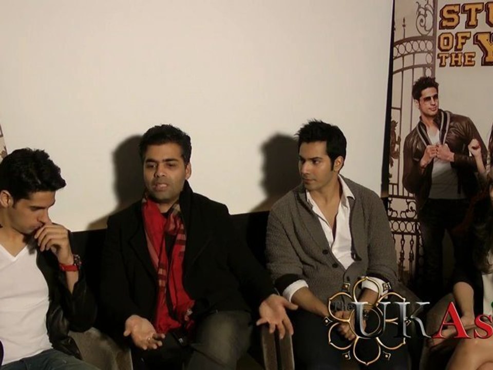 Karan Johar with his cast from Student of The Year - Interview
