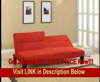 BEST BUY Red Microfiber Split Back Adjustable Back Klik Klak Sofa Futon Bed Sleeper