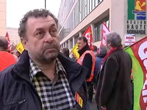 Mobilisation des cheminots de la gare de triage de Sotteville-lès-Rouen