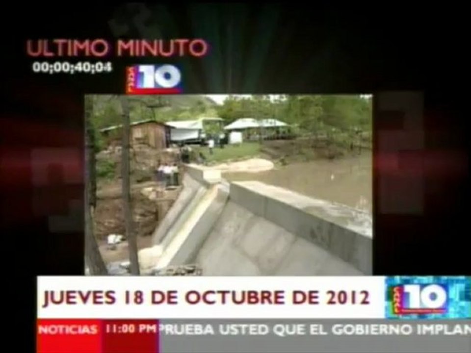 Inauguración de Represa de Manzaragua, Güinope. Noticias Canal 10. 18 de octubre del 2012.