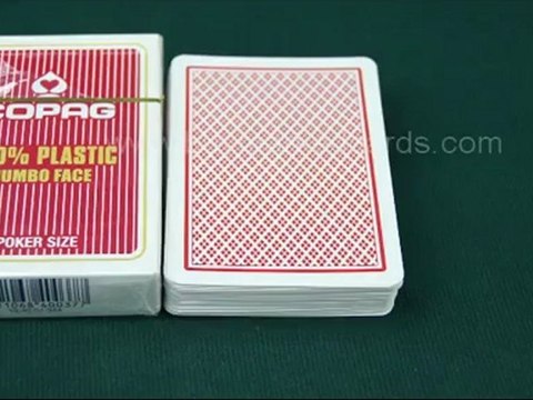 POKER-PLAYING-CARDS Copag-100%plastic-jumbo-face-Red Poker-Card-Trick