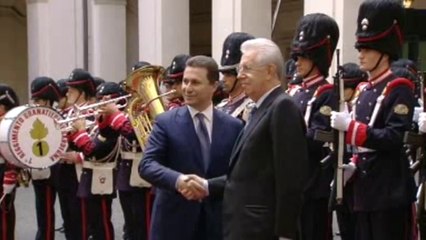 Roma - L'arrivo del Primo Ministro macedone, Nikola Gruevski (22.10.12)