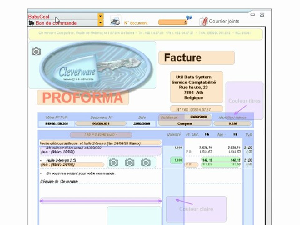 Documents - Optimizze: Ventilation TVA - Apparence en détail - ERP - v16
