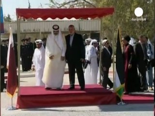 L'emiro del Qatar in visita a Gaza