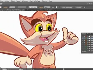 Making-of accéléré de l'atelier Renard façon cartoon réalisé avec Illustrator CS6