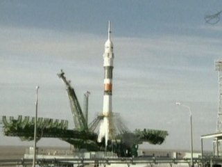 Soyuz spacecraft launches from Kazakhstan