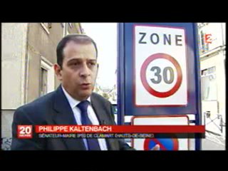 Clamart, ville pionnière des zones 30 km/h - Interview P. Kaltenbach - Reportage France 2