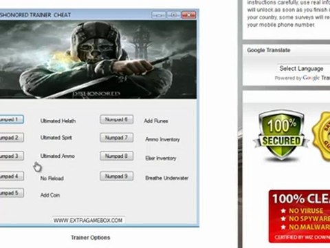 DISHONORED TRAINER PC XBOX 360 PS3