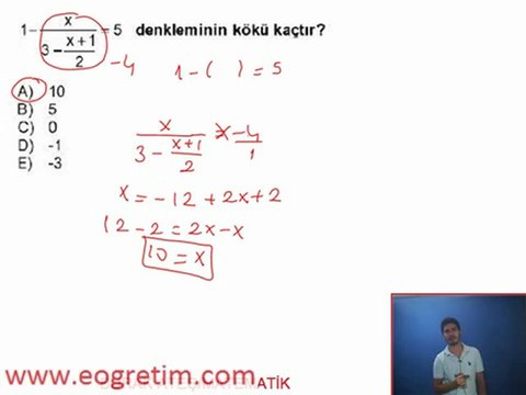 Aöf Çıkmış Sorular.... Matematik Dersi Çözümü.. AÖF KREDİLİ SİSTEM