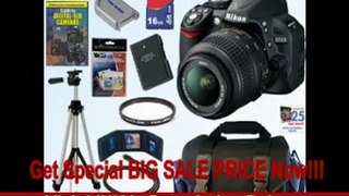 Nikon D3100 14.2MP Digital SLR Camera with 18-55mm f/3.5-5.6 AF-S DX VR Nikkor Zoom Lens + EN-EL14 Battery + Nikon Filter + 16GB Deluxe Accessory Kit