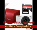 Nikon 1 J1 Digital Camera Body with 10-30mm VR Lens (White) & 30-110mm f/3.8-5.6 VR Nikkor Lens with 8GB Card   Red Leather Case   Cleaning Kit
