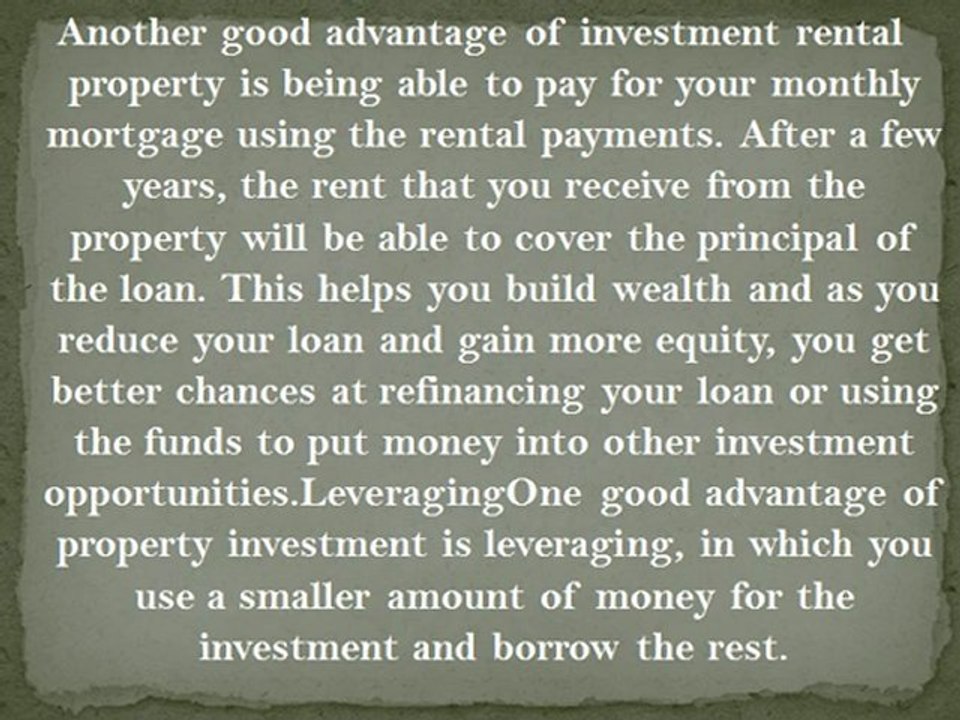 Advantages of Having an Investment Property
