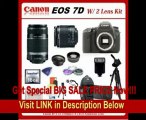Canon EOS 7D DSLR Camera with SSE Platinum Kit: Includes - Canon EF-S 18-55mm f/3.5-5.6 IS II Autofocus Lens & Canon EF-S 55-250mm f/4-5.6 IS Autofocus Lens, Also Includes 0.45x Hi Def Wide Angle Lens & HD 2x Telephoto Lens, 16GB SDHC Card & Card Rea