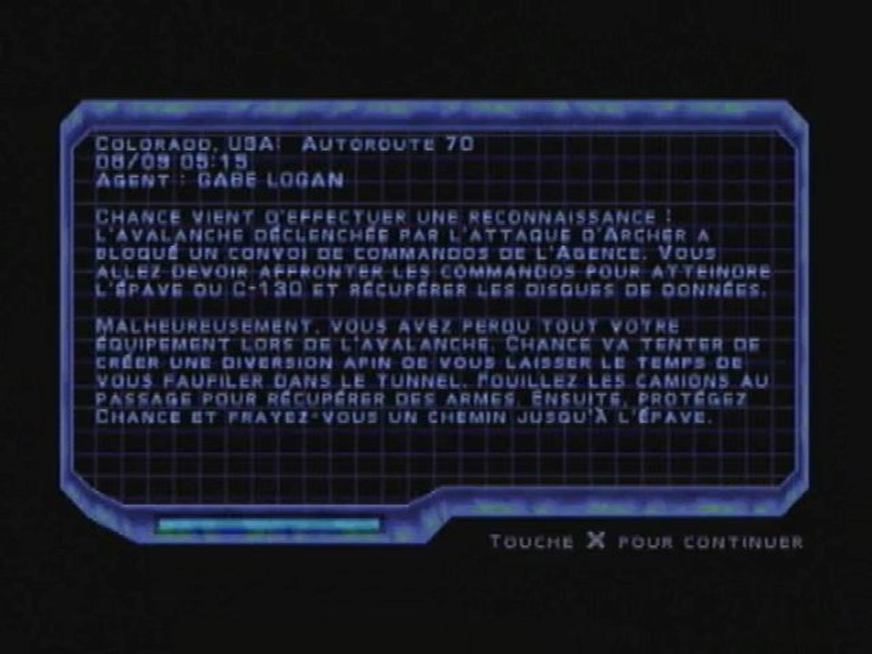 Walkthrough : syphon filter 2-2/Débuts difficiles