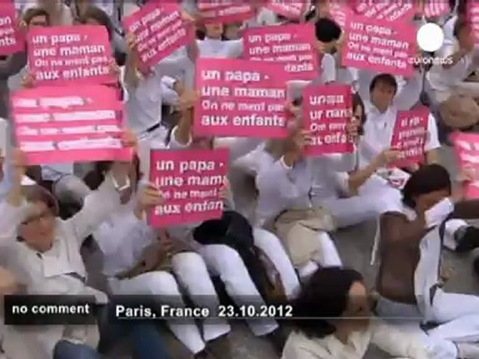 Anti-gay wedding protests in France - no comment