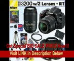 Nikon D3200 24.2 MP CMOS Digital SLR Camera with 18-55mm f/3.5-5.6G AF-S DX VR and 55-300mm f/4.5-5.6G ED VR AF-S DX NIKKOR Zoom Lenses   EN-EL14 Battery   32GB Deluxe Accessory Kit