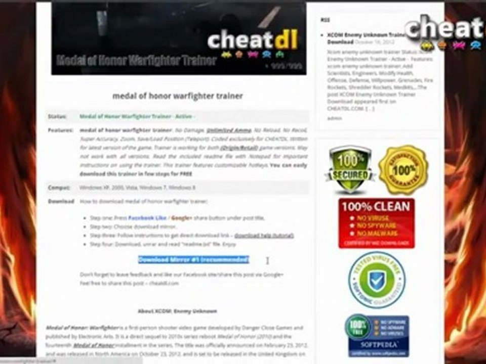 Medal of Honor Warfighter Trainer _ Cheat Hack [FREE Download] , Updated November 2012