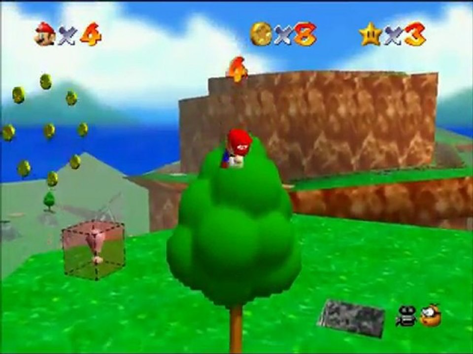 Super Mario 64 Walkthrough FR - Niveau 1-4 Les 8 pièces rouges