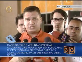 Candidato de Voluntad Popular acudieron al CNE para exigir cronograma