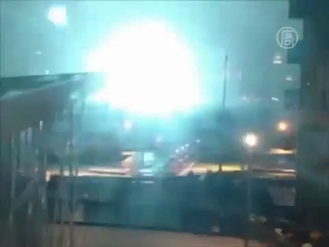 Взрыв на электростанции Нью-Йорка во время урагана