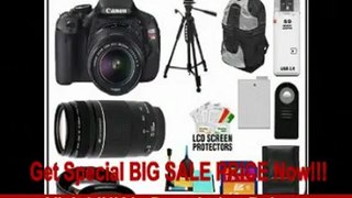Canon EOS Rebel T3i Digital SLR Camera Body & EF-S 18-55mm IS II Lens with 75-300mm Lens + 16GB Card + .45x Wide Angle & 2x Telephoto Lenses + Tripod + Case + Battery + Remote + (2) Filters + Accessory Kit